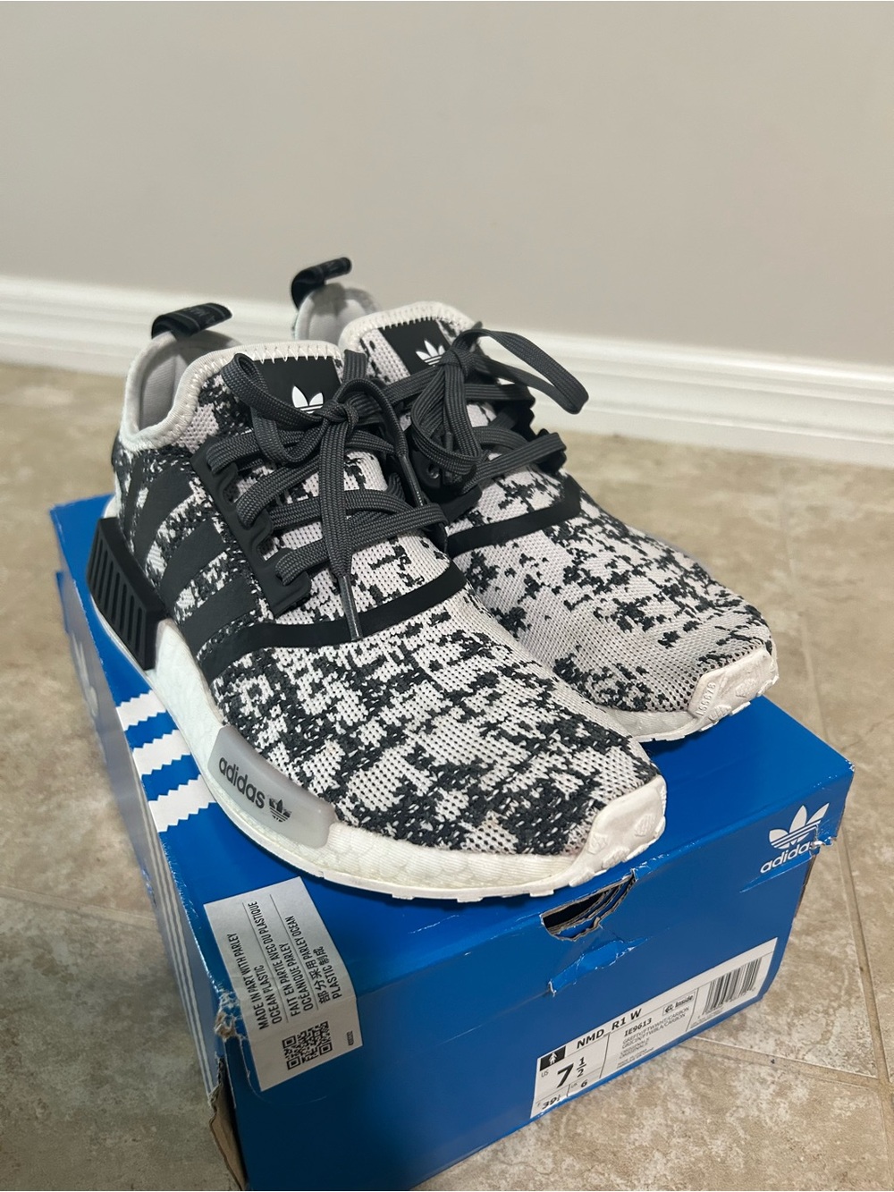 Adidas NMD R1’s - Women’s - Grey Carbon Digi Camo
